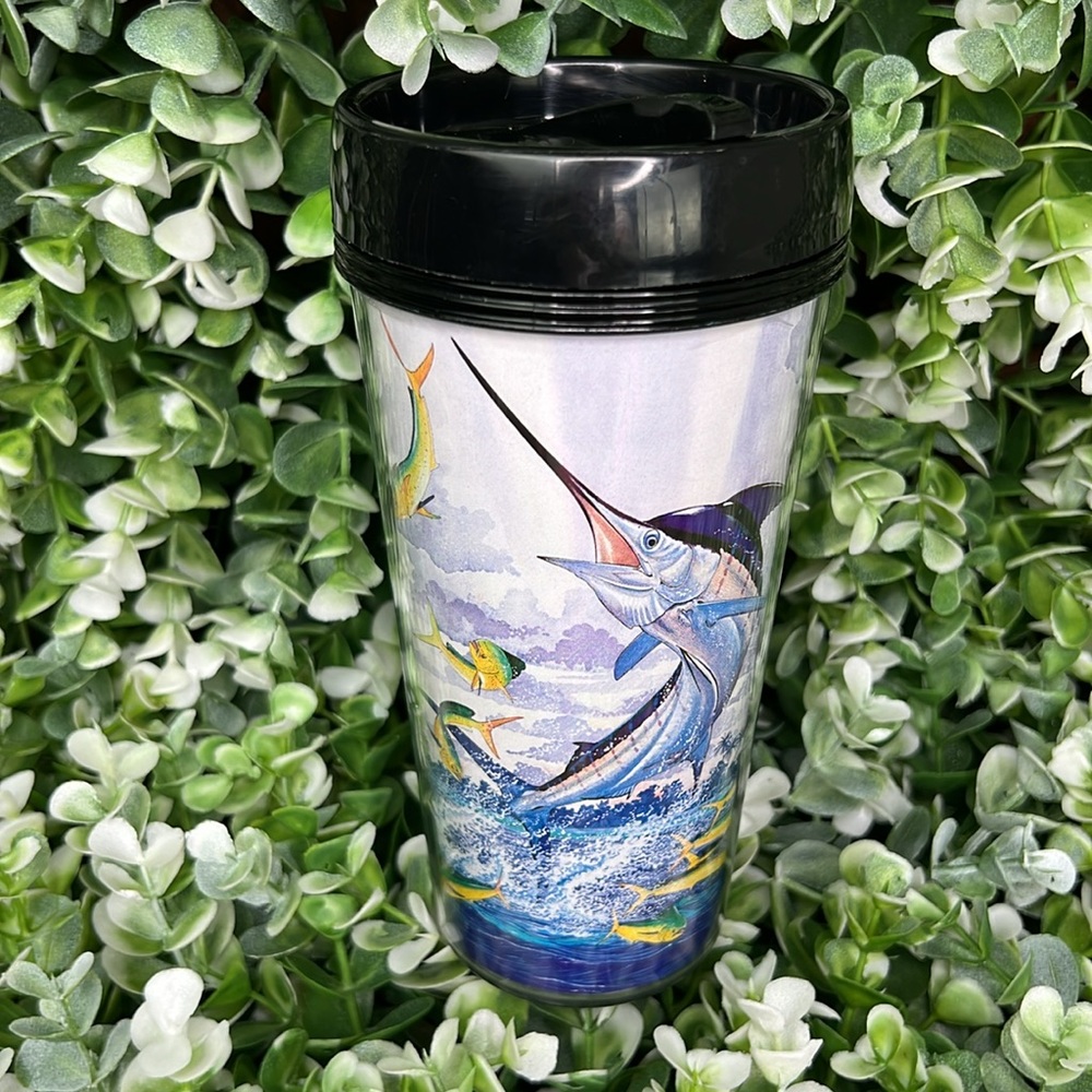 Guy Harvey Marlin & Mahi Mahi Vision Plastic Tumble Cup Pop Lid